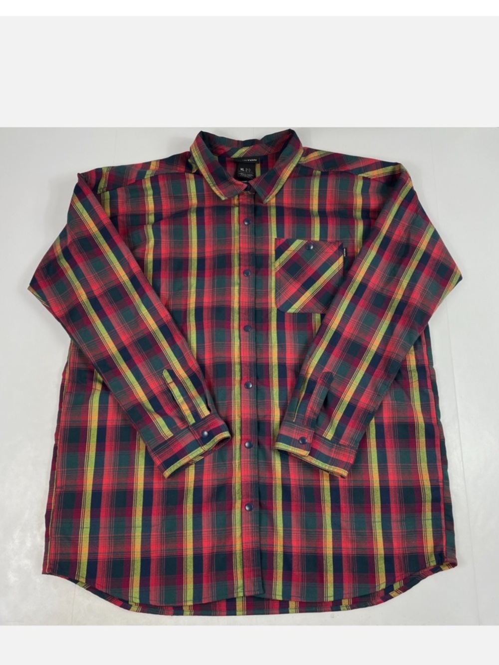 Burton Men's Plaid Long-Sleeve Button-Up Shirt - Red/Green/Yellow